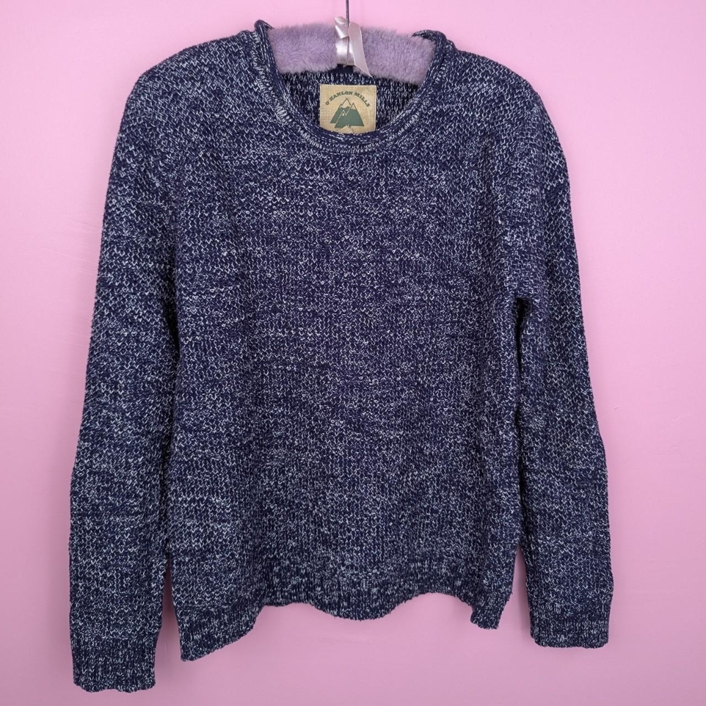 O'hanlon Mills Blue & White Static Knit Sweater